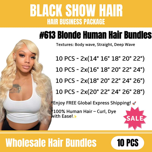 613 blonde hair bundles wholesale package 10 pieces