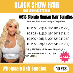 613 blonde hair bundles wholesale package 10 pieces