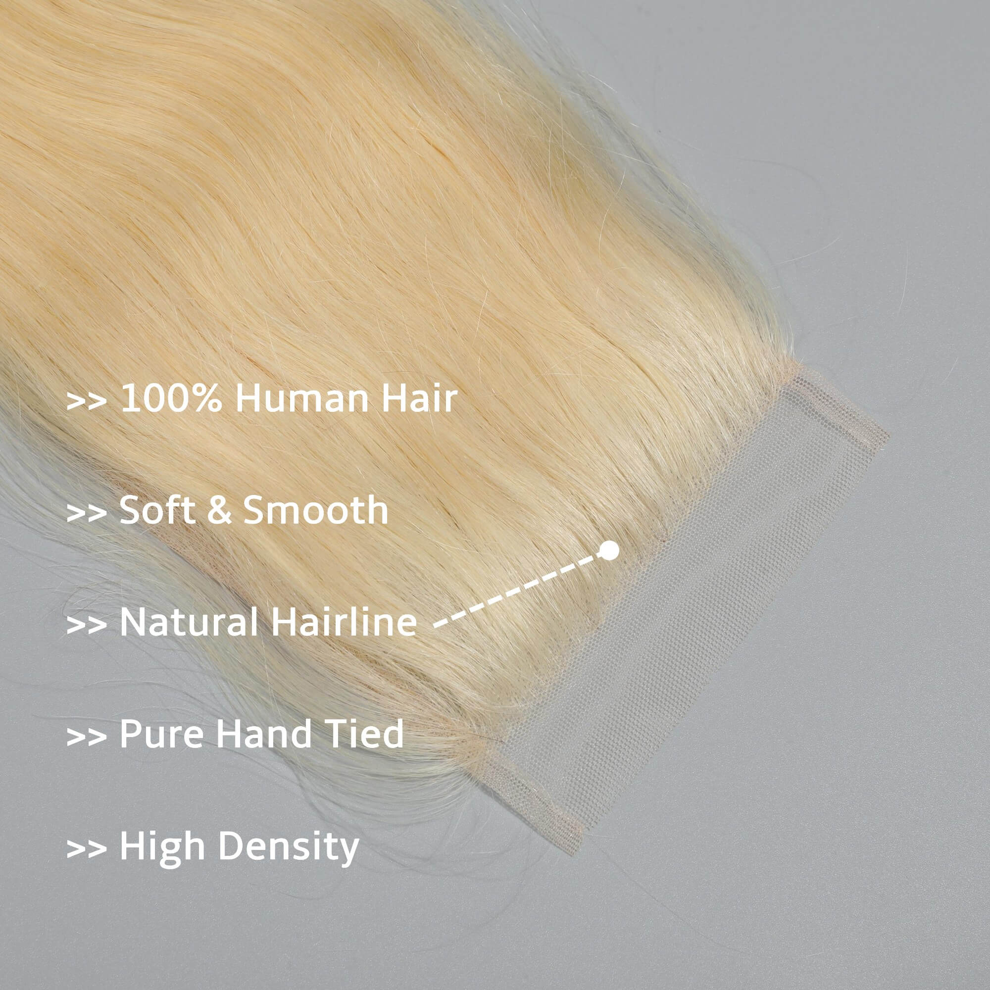 613 blonde straight human hair lace closure 1