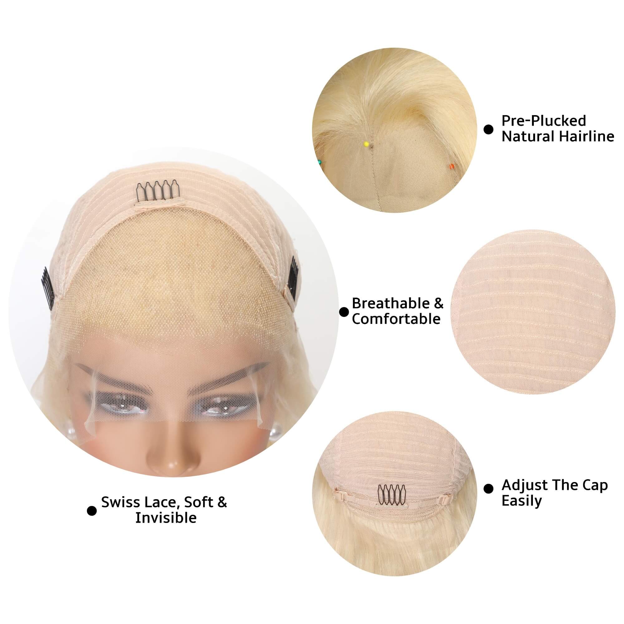 613 blonde transparent lace frontal wig