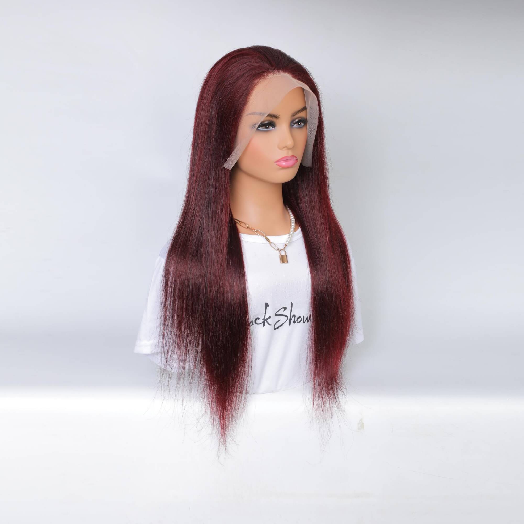 99j straight hair transparent lace frontal wig 1