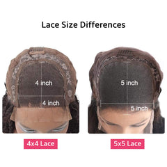 closure wig lace size differences