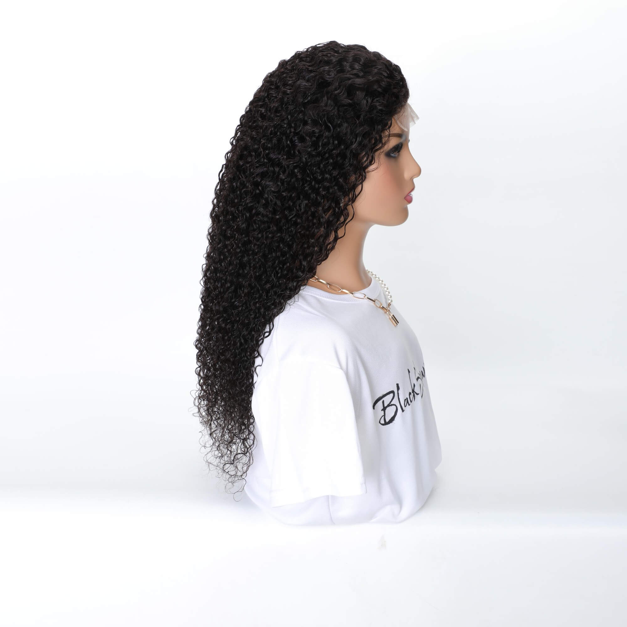 curly hair transparent lace closure wig 1