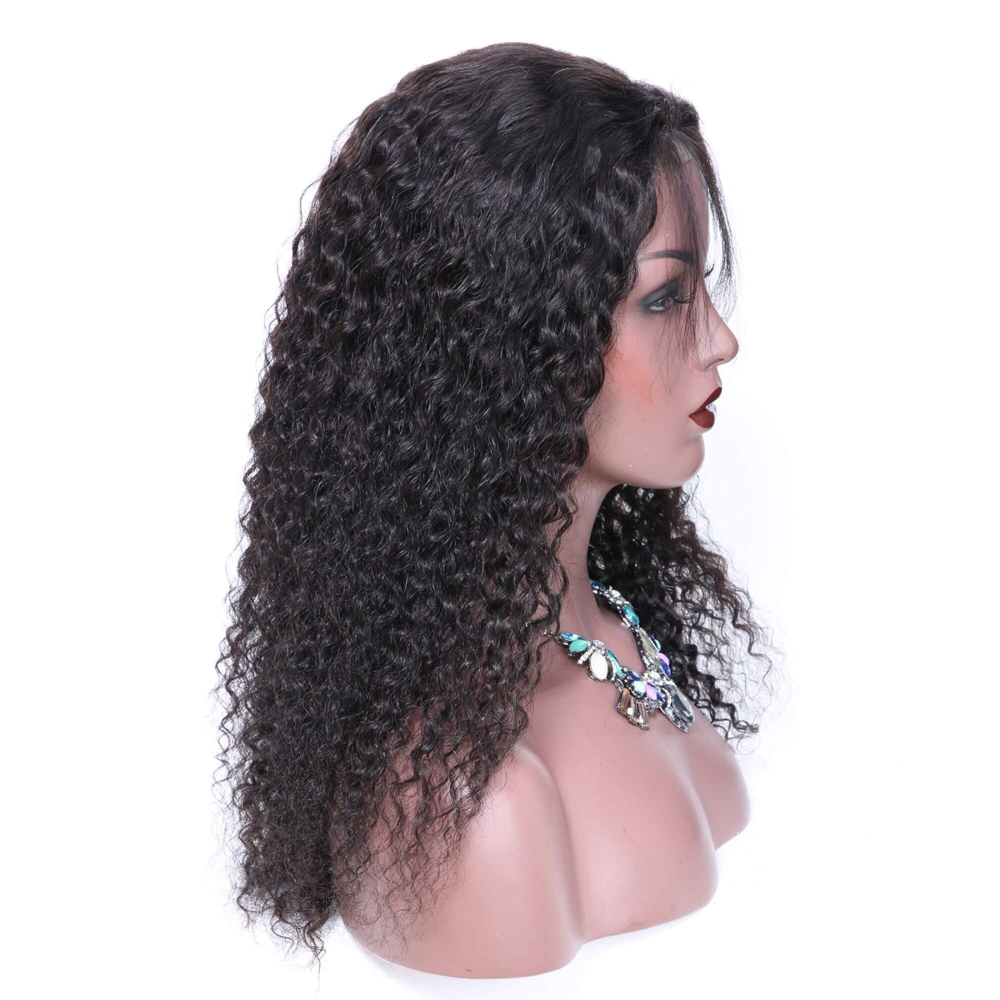 curly hair transparent lace frontal wig 1