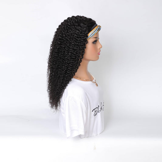 curly human hair headband wig 2