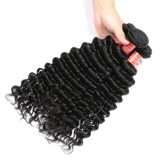 deep wave human hair 3 bundles 1