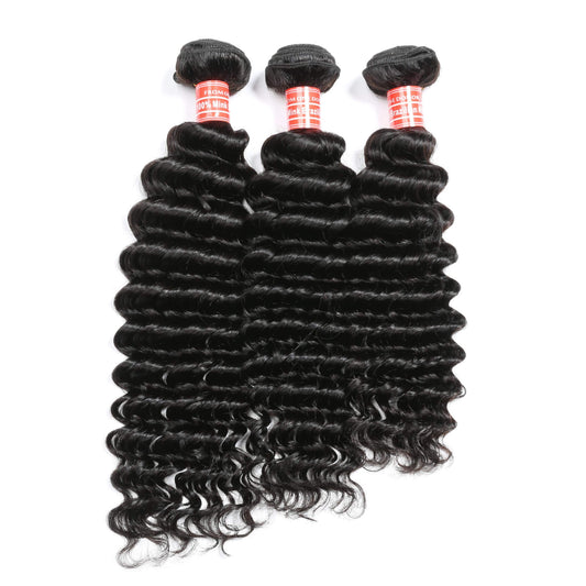 deep wave human hair 3 bundles