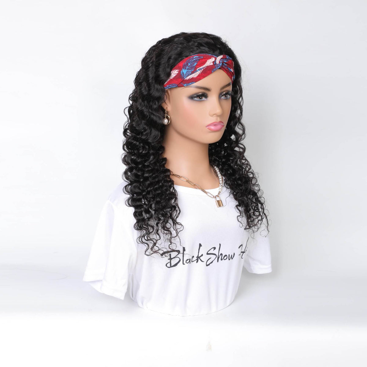 deep wave human hair headband wig