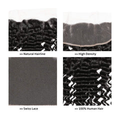 deep wave human hair lace frontal