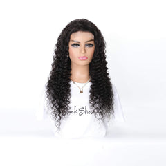 deep wave transparent lace closure wig