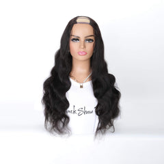 human hair body wave u part wig