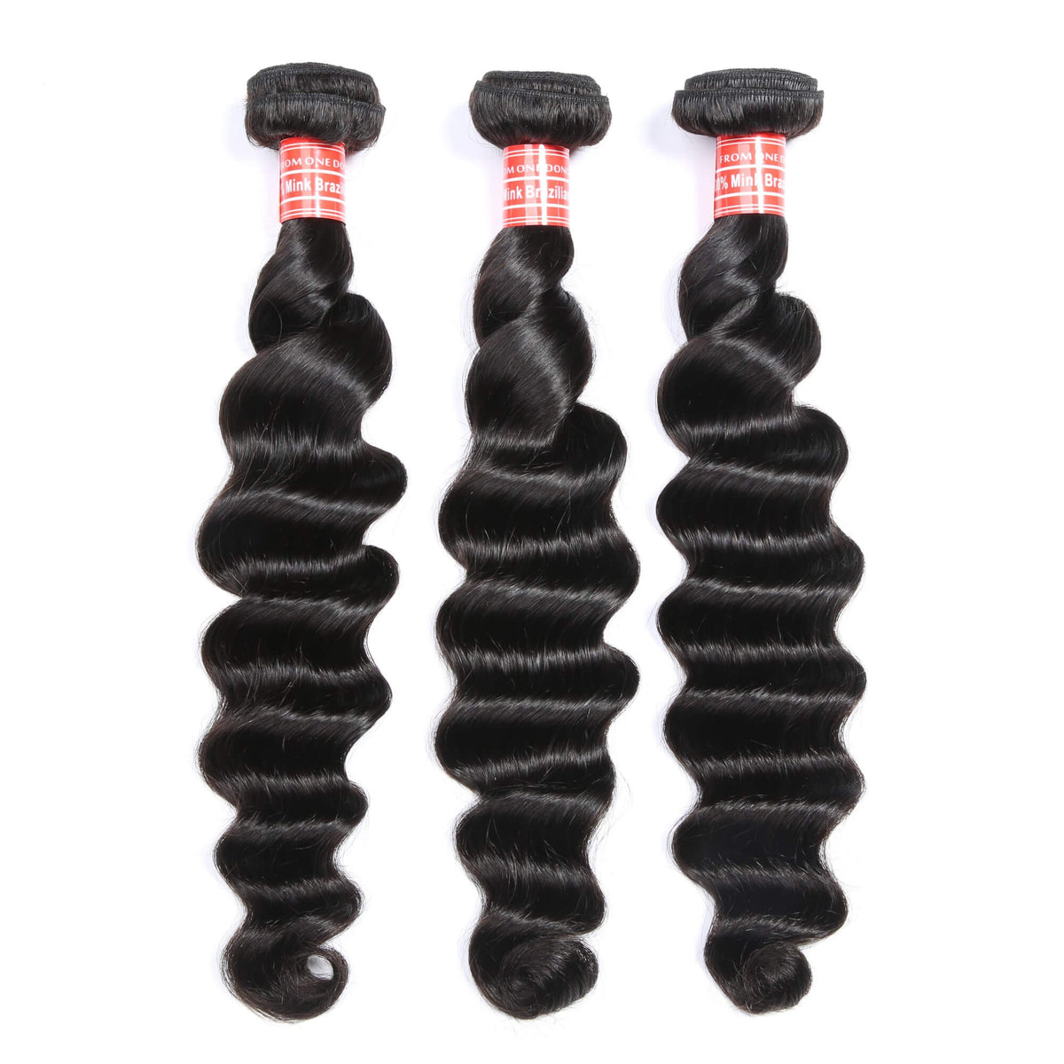 loose deep human hair 3 bundles