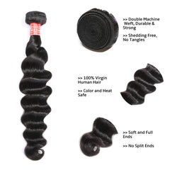 loose deep human hair bundles 1 bundle 4