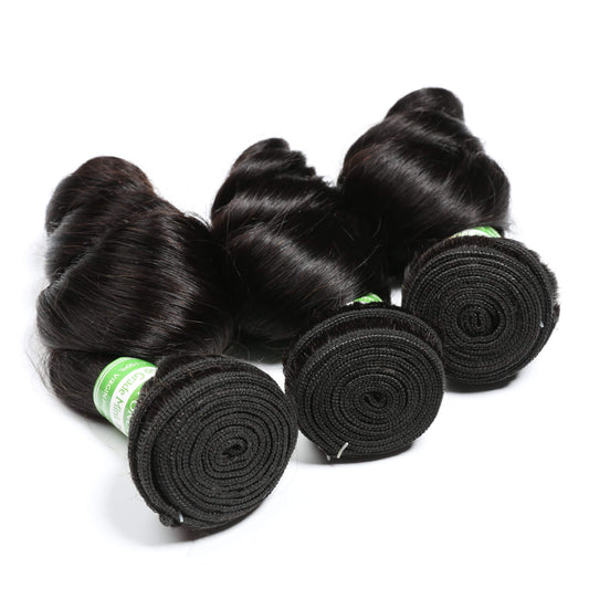 loose wave human hair 3 bundles 1