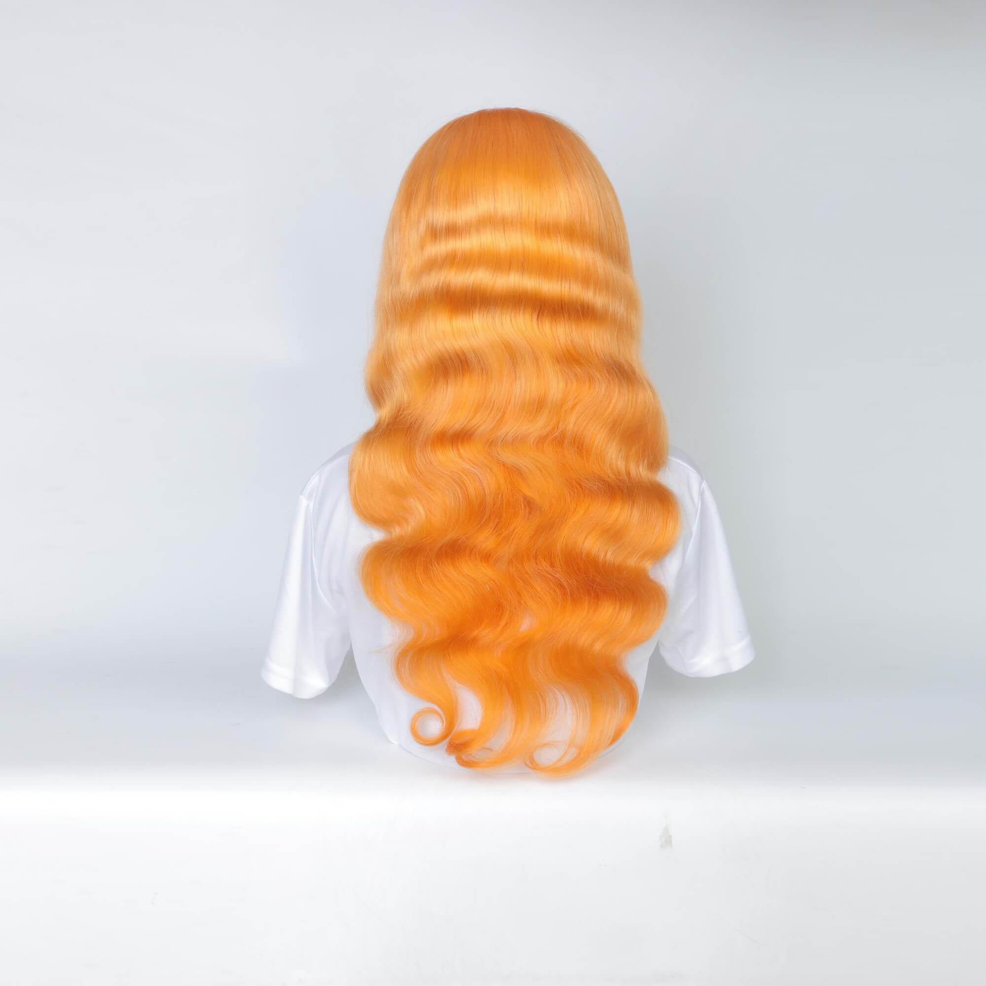 orange body wave transparent lace frontal wig human hair 2