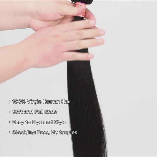 straight virgin human hair bundle