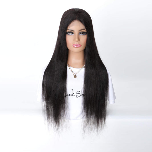 straight hair transparent lace closure wig 1