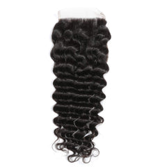 transparent lace closure deep wave hair 2