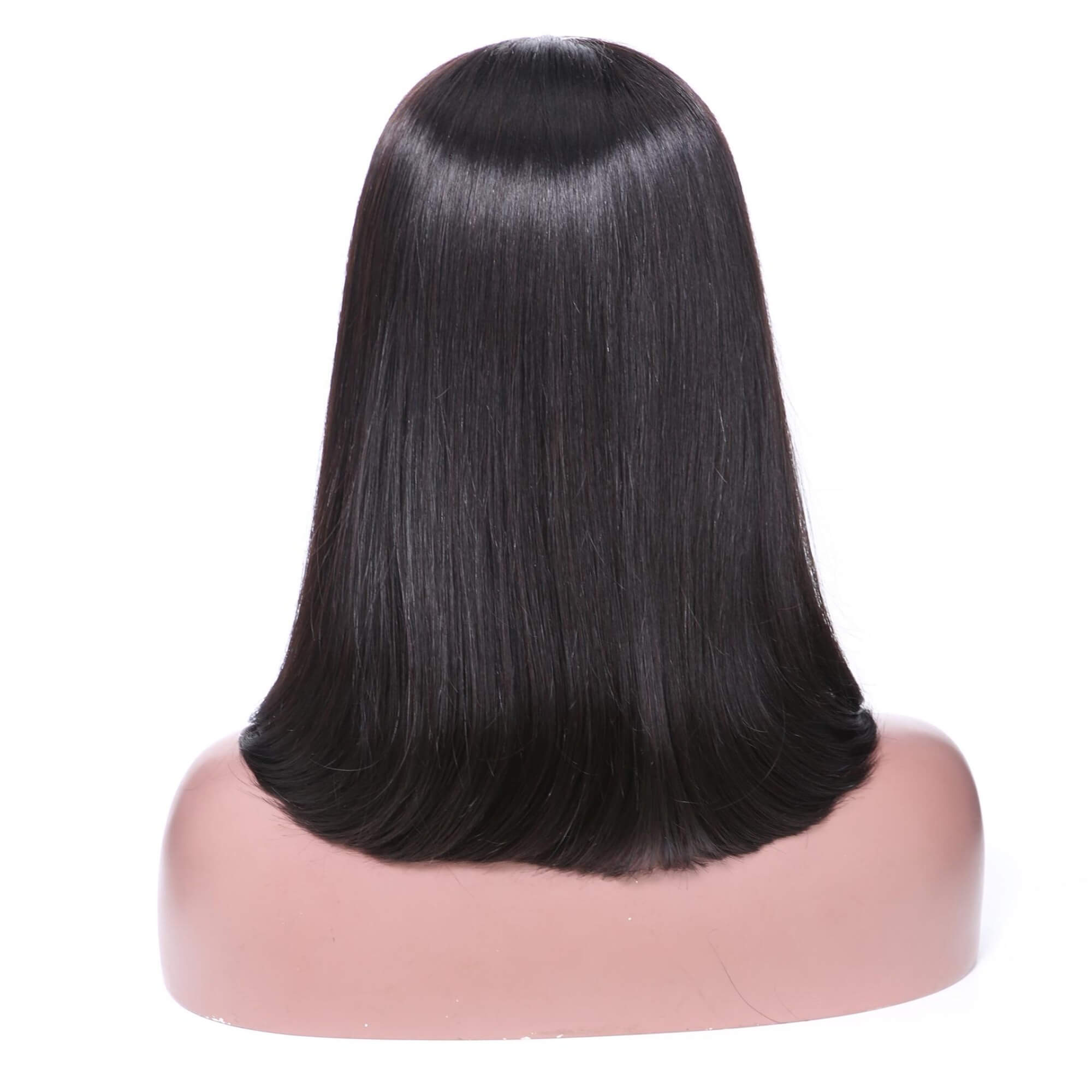 transparent bob lace wig short straight hair 2