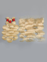 613 blonde hair bundles with frontal body wave 2