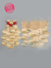 613 blonde hair bundles with frontal body wave