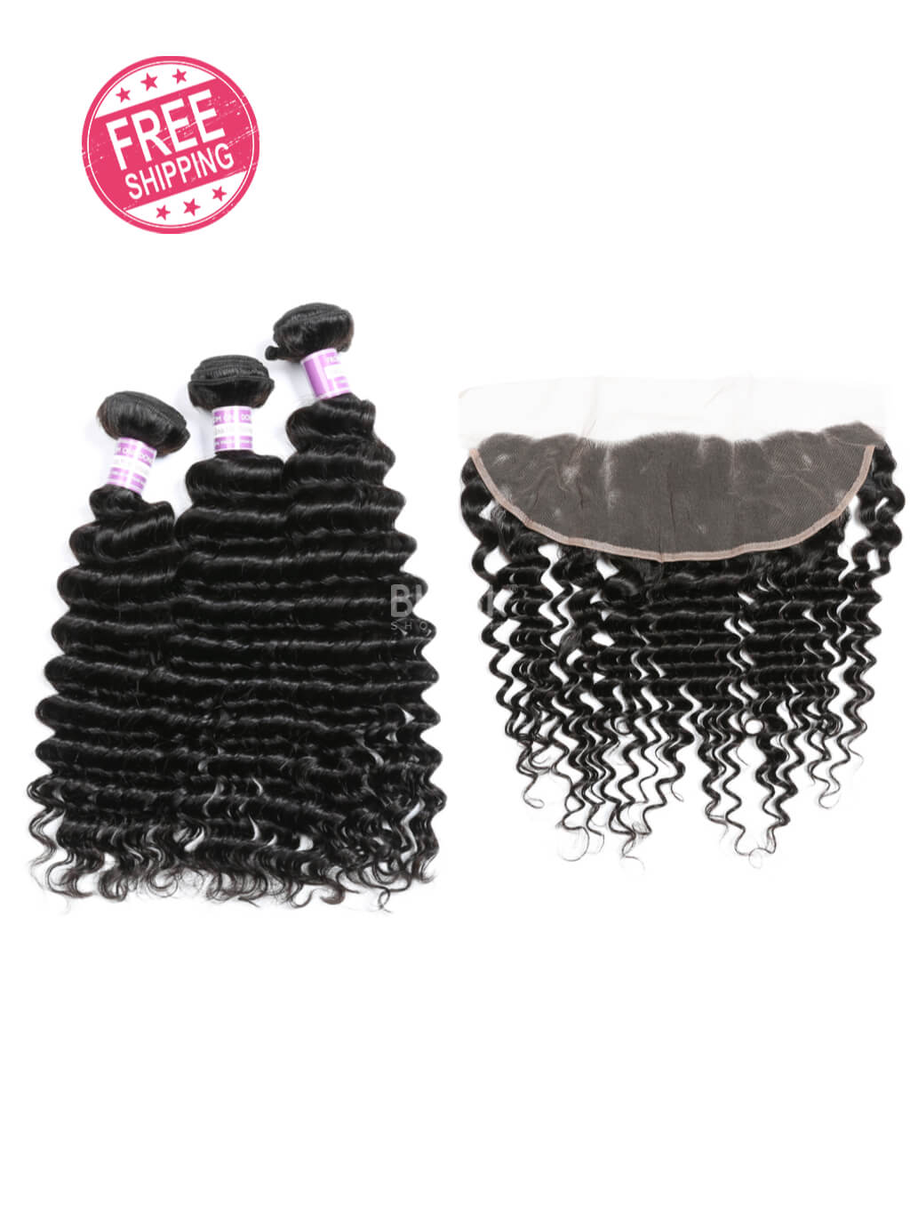 deep wave bundles with frontal 13x4 peruvian hair