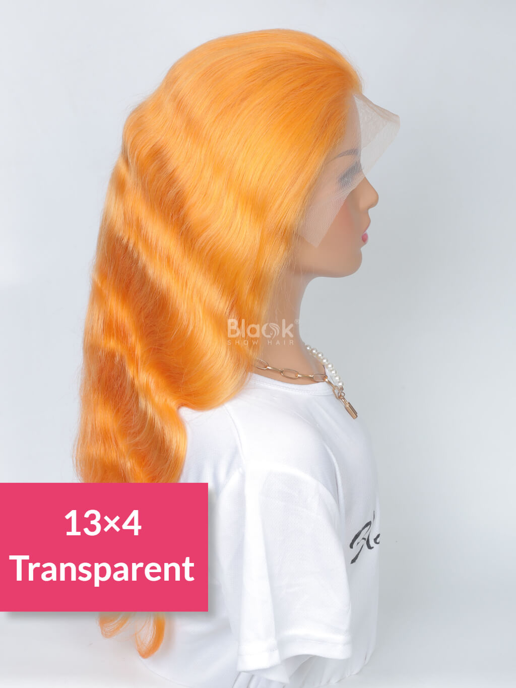 Orange Lace Front Wig Body Wave 13x4 Transparent Lace - Black Show