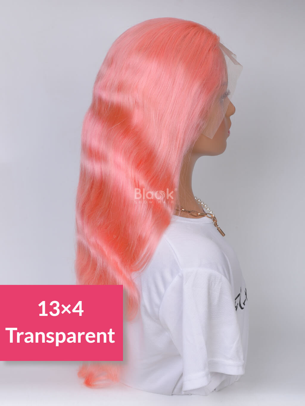 Pink Lace Front Wig Body Wave 13x4 Transparent Lace Wig - Black Show Hair