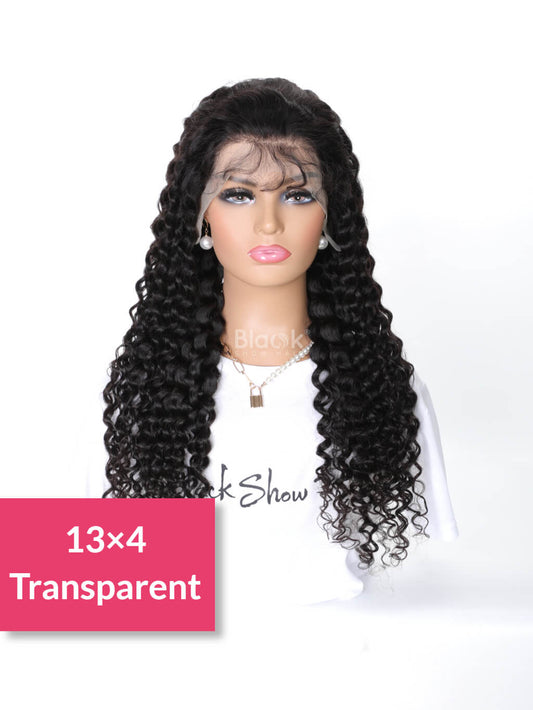 water wave transparent lace 13x4 lace frontal wig